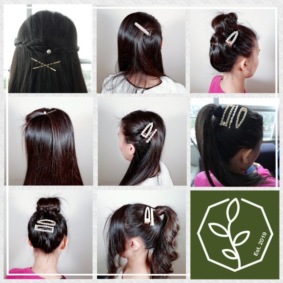 Mixed Faux Pearl/Rimstone Hair Clips Bundle - Picture 5 of 5